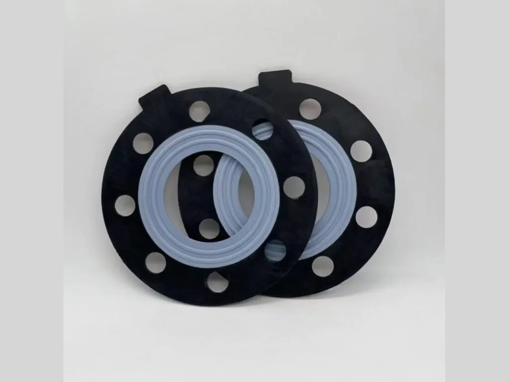 Gioăng bọc ptfe lõi epdm mặt bích tám lỗ hai chiếc đặt chồng