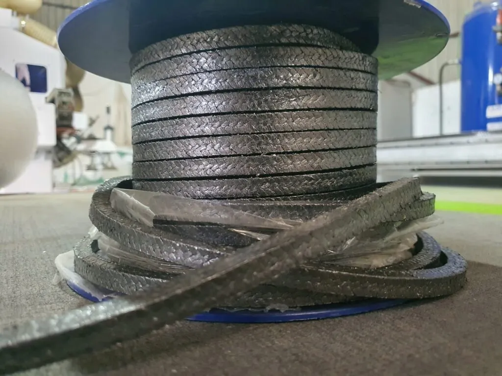 Gland packing graphite ánh bạc quấn nhiều tầng, vòng dây thả trước cuộn