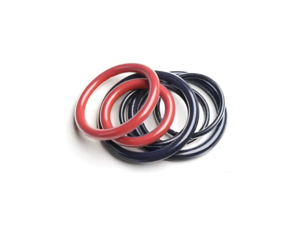 Oring bọc teflon nhóm vòng đỏ và xanh than đặt chồng